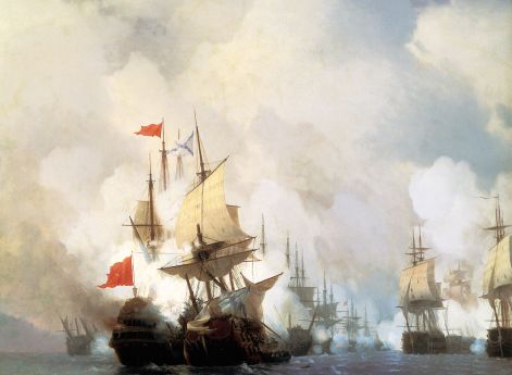 И.К.Айвазовский. Битва в Хиосском проливе, 24.06.1770. 1848 год