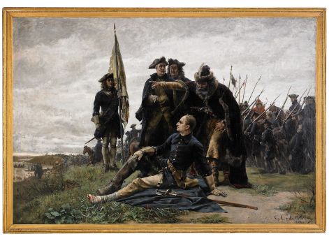 Густав Седерстром. Карл XII и Мазепа после Полтавы на берегу Днепра. 1880 год