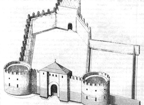 Общий вид Хаджибейского замка. Рисунок поручика Фрейгана. 1789 год