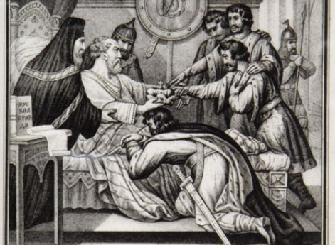 Наставление Ярослава сыновьям, 1054 год. Литография Б.А.Чорикова. 1836 год