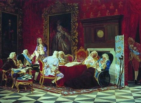 А.П.Волынский на заседании кабинета министров. В.Якоби. 1889 год