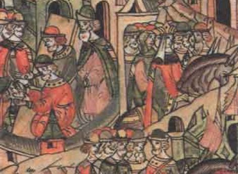 Ослепление великого князя Василия II. Миниатюра из летописного свода. XV век