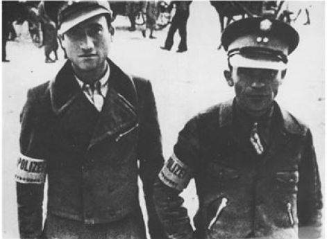 Еврейские полицейские на улицах Варшавского гетто