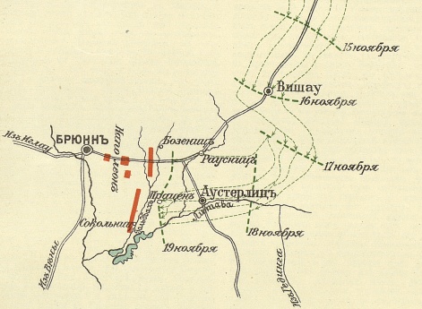 Положение сторон перед сражением у Аустерлица в ноябре 1805 года