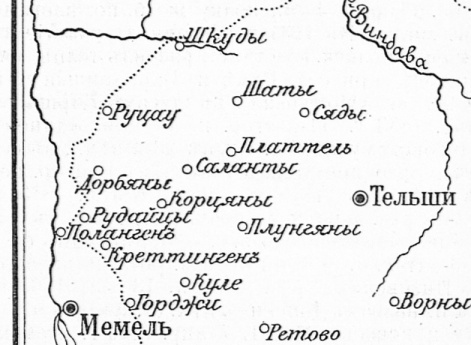 Район боевых столкновений в апреле 1831 года у Дорбяны