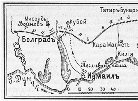 Район боевых действий у селения Кубей в русско-турецкую войну 1807-1812 годов