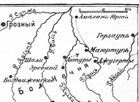 Район военных действий у аула Маюртуп в 1877 году
