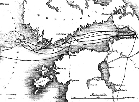 Карта походов 1719 и 1720 годов.