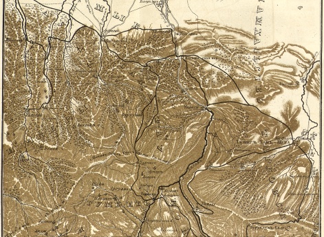 Карта театра военных действий главного Чеченского отряда в 1839 году под начальством Генерал-Адъютанта Граббе.