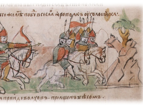 Победа Ярополка Изяславича Волынского над Всеславом Брячиславичем Полоцким у Голотичска.