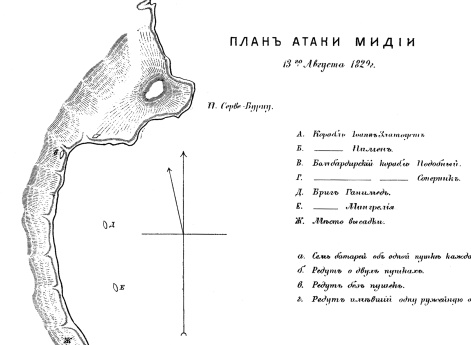 Атака Мидии 13 августа 1829 года
