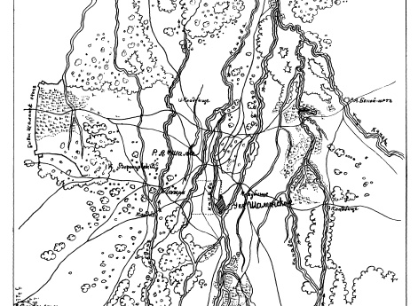 Местность вокруг вновь возведенного временного укрепления Шалинского лагеря