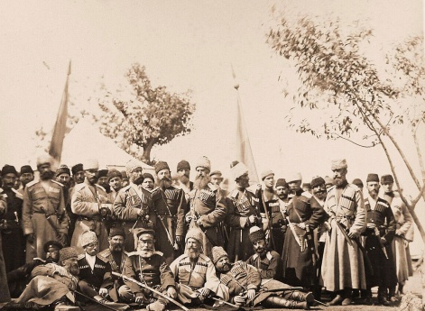 Офицеры конно-иррегулярного полка российской армии на Кавказе в 1877 г.