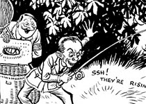 Английская карикатура на немецкое расследование в Катынском лесу