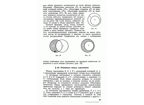 Рис.11.  Графическое изображение терминов в частноутвердительных суждениях при помощи кругов Эйлера: случай, когда термин на месте предикта является  распределенным.