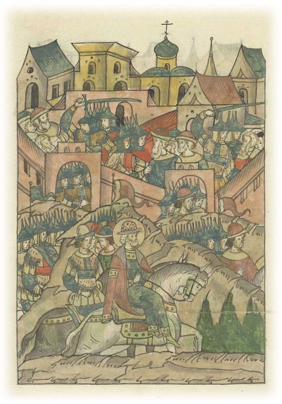 Ледовое побоище. Великий князь Александр Ярославич занимает все пути до Пскова, выгоняет оттуда немцев и чудь.