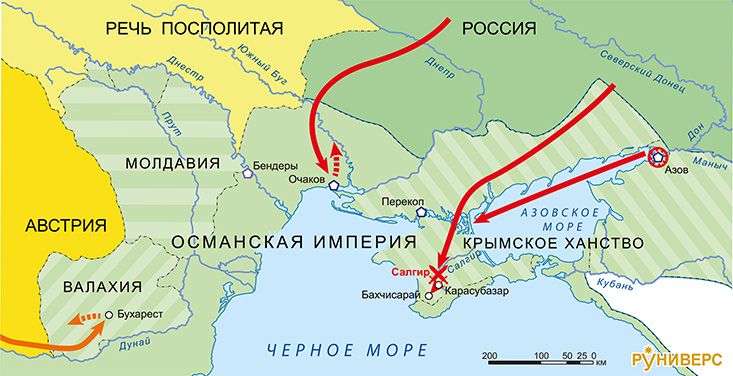 Русско-турецкая война 1735–1739 гг. Карта кампании 1737 г.