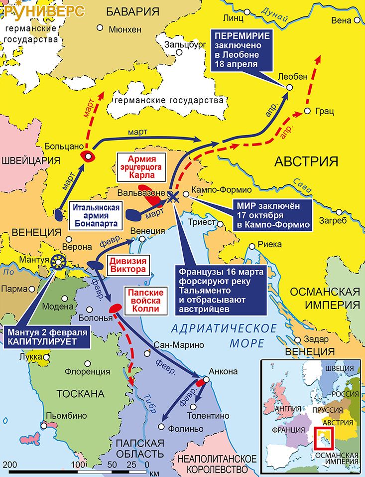 Действия в Италии, январь–апрель 1797 г.