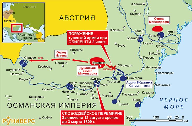 Действия в Молдавии и Валахии, февраль-июнь 1807 г.