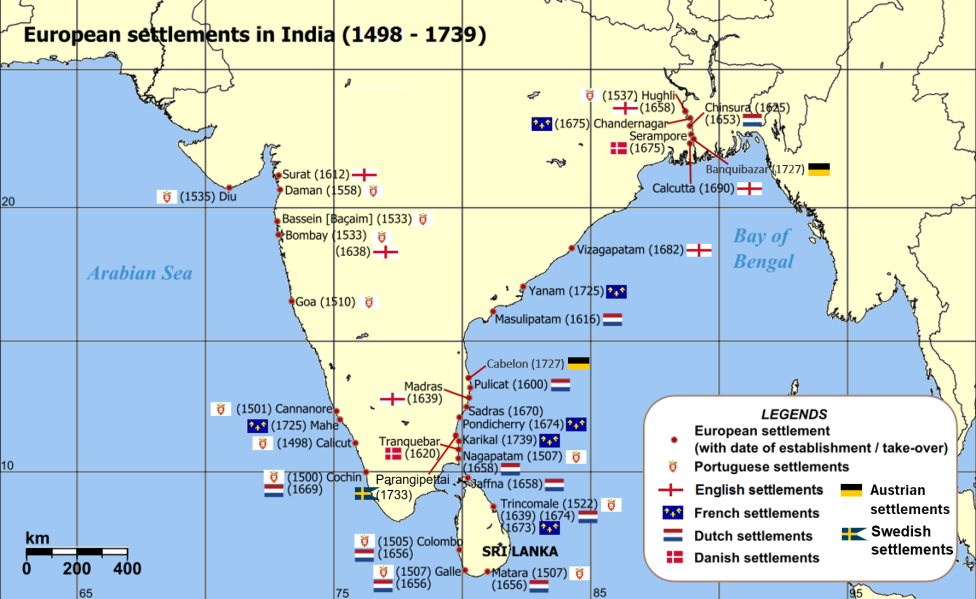 Европейские колонии в Индии