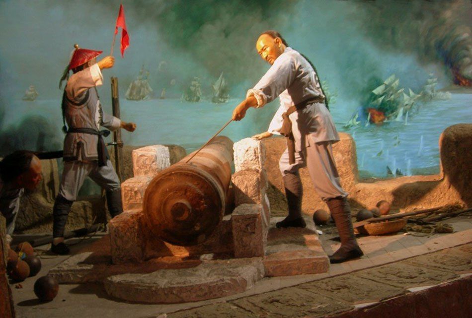 Китайское видение боев цинской береговой артиллерии с английскими кораблями