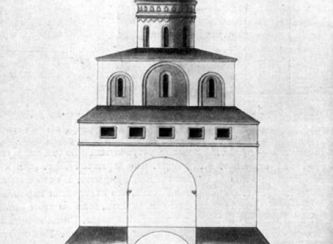 Золотые ворота во Владимире. Чертеж фон Берка и Гусева. 1779 год.