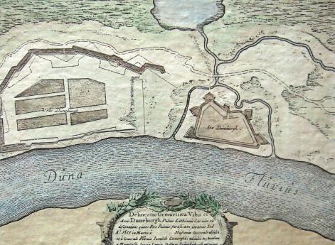 План города и замка Динабург в 1655 г.