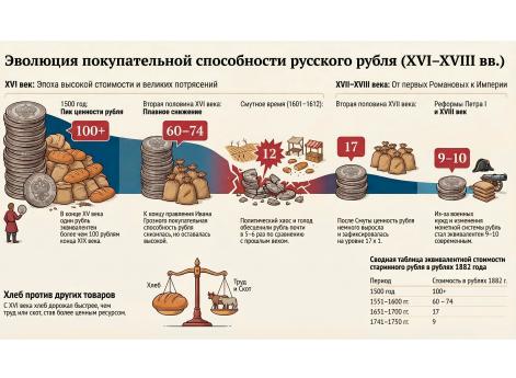 Эволюция покупательной способности русского рубля в XVI–XVIII веках!