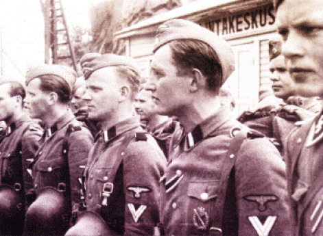 Финские эсэсовцы, вернувшиеся с Восточного фронта в Финляндию. Июнь 1943 г.