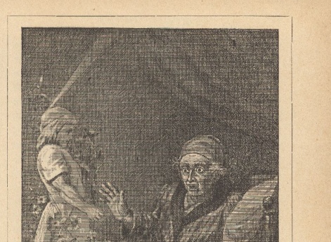 Скрудж привскочил наполовину и очутился лицом к лицу с неземным посетителем…