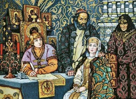 Царь Борис Годунов с семьей