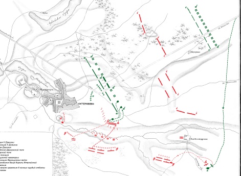 План сражения при Островно  13 июля.
