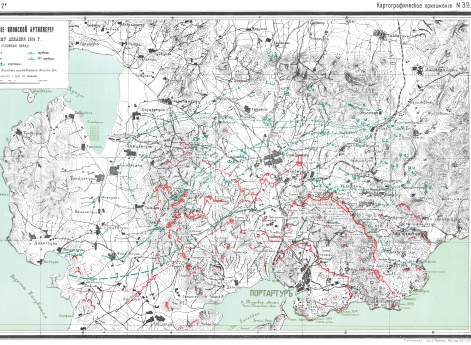 Положение линии обороны Восточного фронта крепости 6 декабря 1904 года