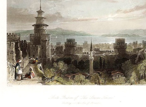 Вид на Семибашенный замок (Едикуле) в Стамбуле