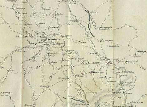 Карта расположения армий 15 сентября и для объяснения действий до сражения при Лейпциге