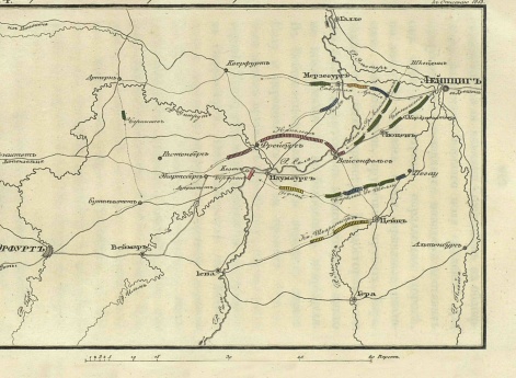 Карта движения армий после сражения под Лейпцигом