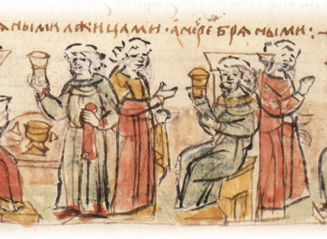 Пиршества, устраиваемые еженедельно Владимиром Святославичем на своем дворе, в гриднице, для дружины, бояр, должностных лиц.