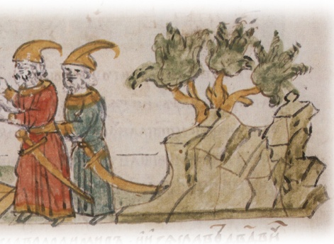 Заключение мира Изяславом Мстиславичем Киевским с половецкими князьями.