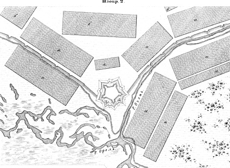 Пограничные линии. План крепости Борисоглебской и слободы Борисоглебского полка