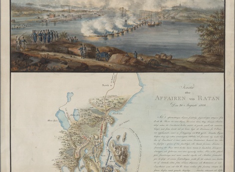 Вид и карта дела в Ратане от 20 августа 1809 года