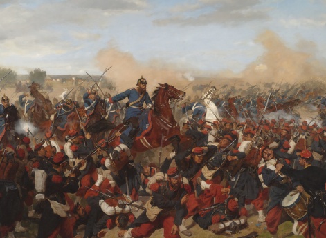 Генрих XVII, принц Рейсский, с 5-м эскадроном 1-го гвардейского драгунского полка при Марс-ла-Тур, 16 августа 1870 г.