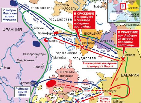 Война Первой антифранцузской коалиции. Кампания на Среднем Рейне в 1796 г.