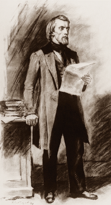 Уваров с православием, самодержавием и народностию (т. е. с кутьею, кнутом и матерщиною)...