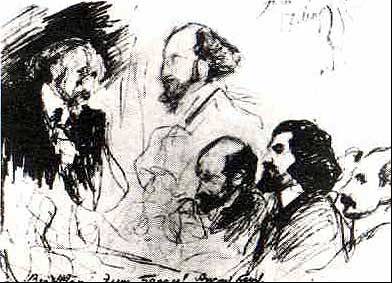 Зарисовка с натуры Л О. Пастернака