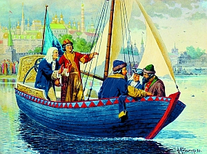 Первое плавание на ботике по Яузе